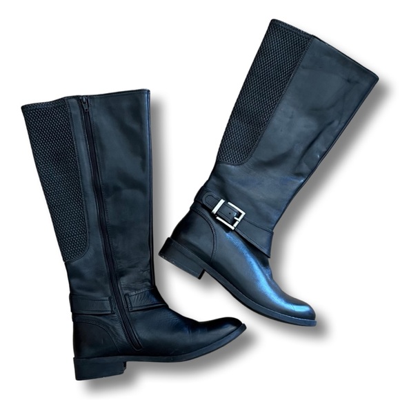 Clarks Black Leather "Pita Arizona" Women’s Knee High Riding Equestrian Boots - Picture 4 of 9